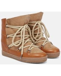 Isabel Marant - Nowles Shearling-lined Suede & Leather Boots - Lyst