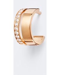 Repossi - Berbere 18Kt Rose Single Hoop Earring With Diamonds - Lyst