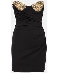 Area - Vestido Bustier Corto De Jersey Adornado - Lyst