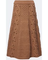 Emilia Wickstead - Koda Cable-Knit Wool Skirt - Lyst