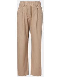 Brunello Cucinelli - Cotton-Blend Straight Pants - Lyst