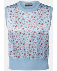 Dolce & Gabbana - Floral Silk Sweater Vest - Lyst