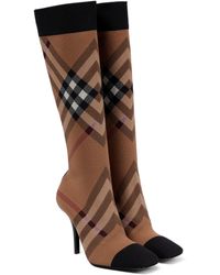 Burberry Vintage Check 105 Sock Boots - Brown