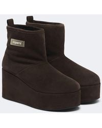 Coperni - Shearling-Lined Suede Wedge Boots - Lyst