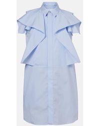 Sacai - Striped Cotton Poplin Minidress - Lyst