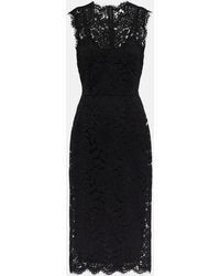 Dolce & Gabbana - Robe Midi En Dentelle - Lyst