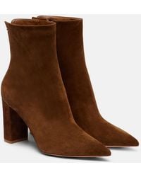 Gianvito Rossi - Lyell 85 Suede Ankle Boots - Lyst