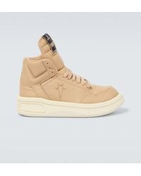 Rick Owens - X Converse Turbowpn Leather High-Top Sneakers - Lyst