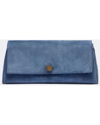 KHAITE - Audrey Medium Suede Clutch - Lyst