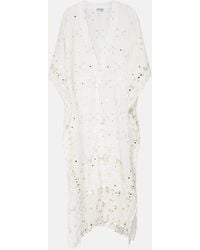 Juliet Dunn - Bestickter Kaftan Aus Baumwolle - Lyst