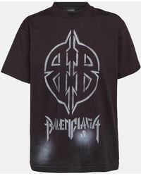 Balenciaga - Oversize-T-Shirt Metal BB aus Baumwoll-Jersey - Lyst