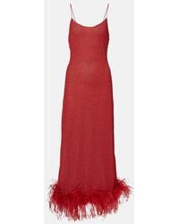 Oséree - Lumiere Plumage Maxi Dress - Lyst