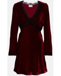 RIXO London - Macie Lace-Trimmed Velvet Minidress - Lyst