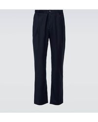 Sunspel - Pleated Wool Flannel Straight Pants - Lyst