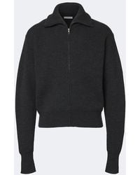 Lemaire - Ribbed-Knit Wool Zip-Up Cardigan - Lyst