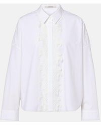 Dorothee Schumacher - Lace-Trimmed Cotton-Blend Poplin Blouse - Lyst