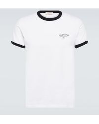 Valentino - T-shirt in jersey di cotone con logo - Lyst