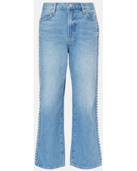 FRAME - Atelier Le Jane Embellished Cropped Jeans - Lyst