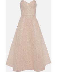 Monique Lhuillier - Embroidered Strapless Gown - Lyst