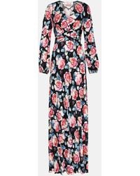 Diane von Furstenberg - Monika Floral Satin Maxi Dress - Lyst