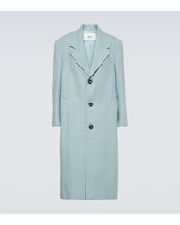 Ami Paris - Oversized Wool-blend Gabardine Coat - Lyst
