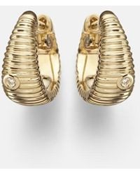 Yvonne Léon - Berlingot Nano 9Kt Hoop Earrings With Diamonds - Lyst