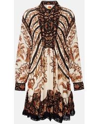 FARM Rio - Floral Lace-Trimmed Minidress - Lyst