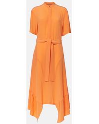 Stella McCartney - Iconic Silk Crepe De Chine Midi Dress - Lyst