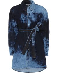 Matthew Adams Dolan Tie-dye Denim Shirt Dress - Blue
