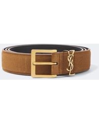 Saint Laurent - Cassandre Suede Belt - Lyst