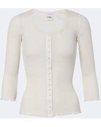 Chloé - Ribbed-Knit Cotton And Silk Jersey Top - Lyst