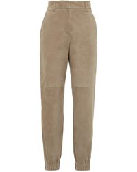 Brunello Cucinelli Suede Pants | Lyst