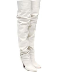 white under the knee boots