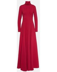 Emilia Wickstead - Oakley Pleated Crepe Maxi Dress - Lyst