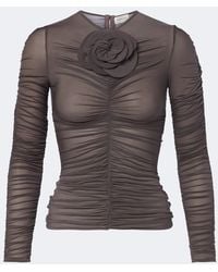 Magda Butrym - Floral-Applique Ruched Top - Lyst