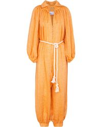 Donna Abbigliamento da Pagliaccetti e tute intere Abito corto con maniche a palloncinoValentino in Cotone di colore Arancione 