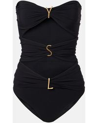 Saint Laurent - Cutout Embellished Swimsuit - Lyst
