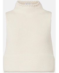 Alaïa - Cropped Cotton-Blend Top - Lyst