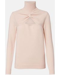 Valentino - Cutout Gathered Virgin Wool Turtleneck Sweater - Lyst