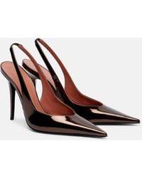 AMINA MUADDI - Anok 105 Mirrored Leather Slingback Pumps - Lyst