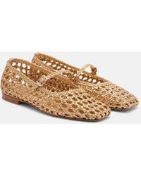 Souliers Martinez - Paris Woven Leather Mary Jane Flats - Lyst