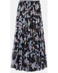Chloé - Jupe Longue En Soie A Fleurs - Lyst