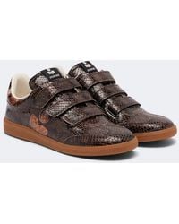 Isabel Marant - Beth Snake-Effect Leather Sneakers - Lyst