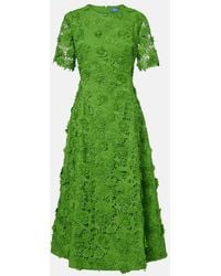 LEO LIN - Caroline Lace Short Sleeve Midi Dress - Lyst