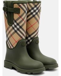 Burberry - Stivali Da Pioggia Marsh Check - Lyst