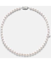 Mikimoto - Halskette Aus Akoyaperlen Mit 18Kt Weissgold - Lyst