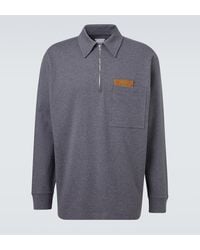 Bottega Veneta - Intrecciato Cotton Jersey Polo Sweater - Lyst