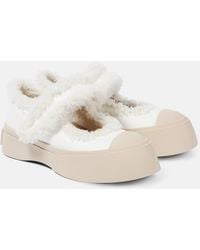 Marni - Pablo Shearling-Lined Leather Sneakers - Lyst