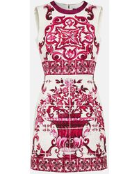 Dolce & Gabbana - Majolica-print Mini Dress - Lyst