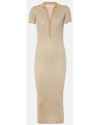Valentino - Toile Iconographe Lame Jacquard Midi Dress - Lyst